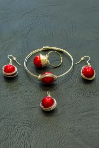 Vörös szatén szett