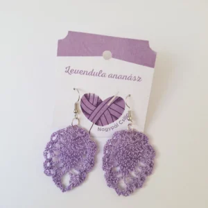 Horgolt fülbevaló - levendula ananász