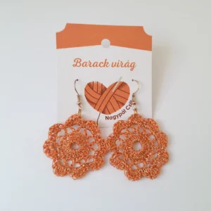 Horgolt fülbevaló - barack virág