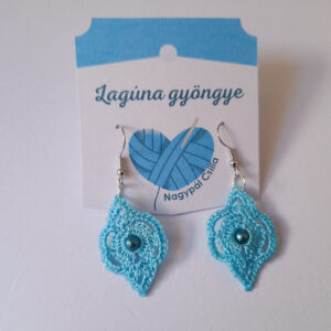 Horgolt fülbevaló - Lagúna gyöngye